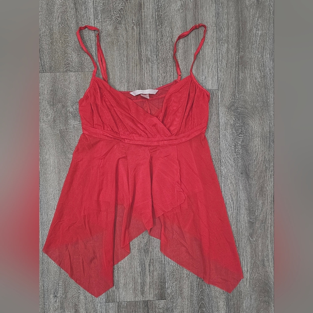 Victoria's Secret Sheer Red Lingerie Top-Size Medium